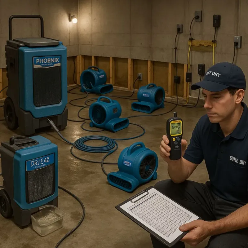 Structural Drying and Dehumidification process in Clinton, OK